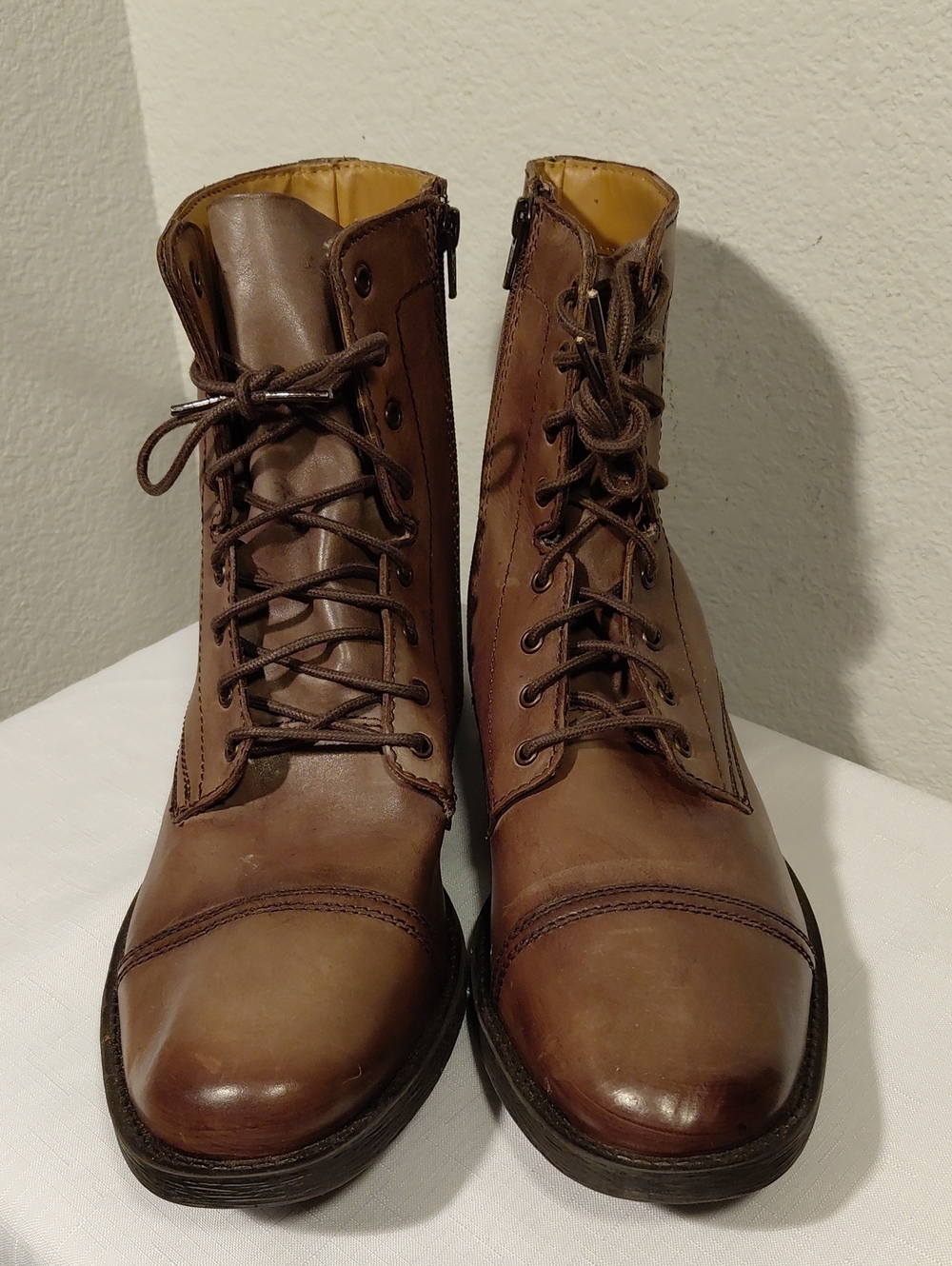 Steve Madden Marvic Brown Cap Toe Leather Boots